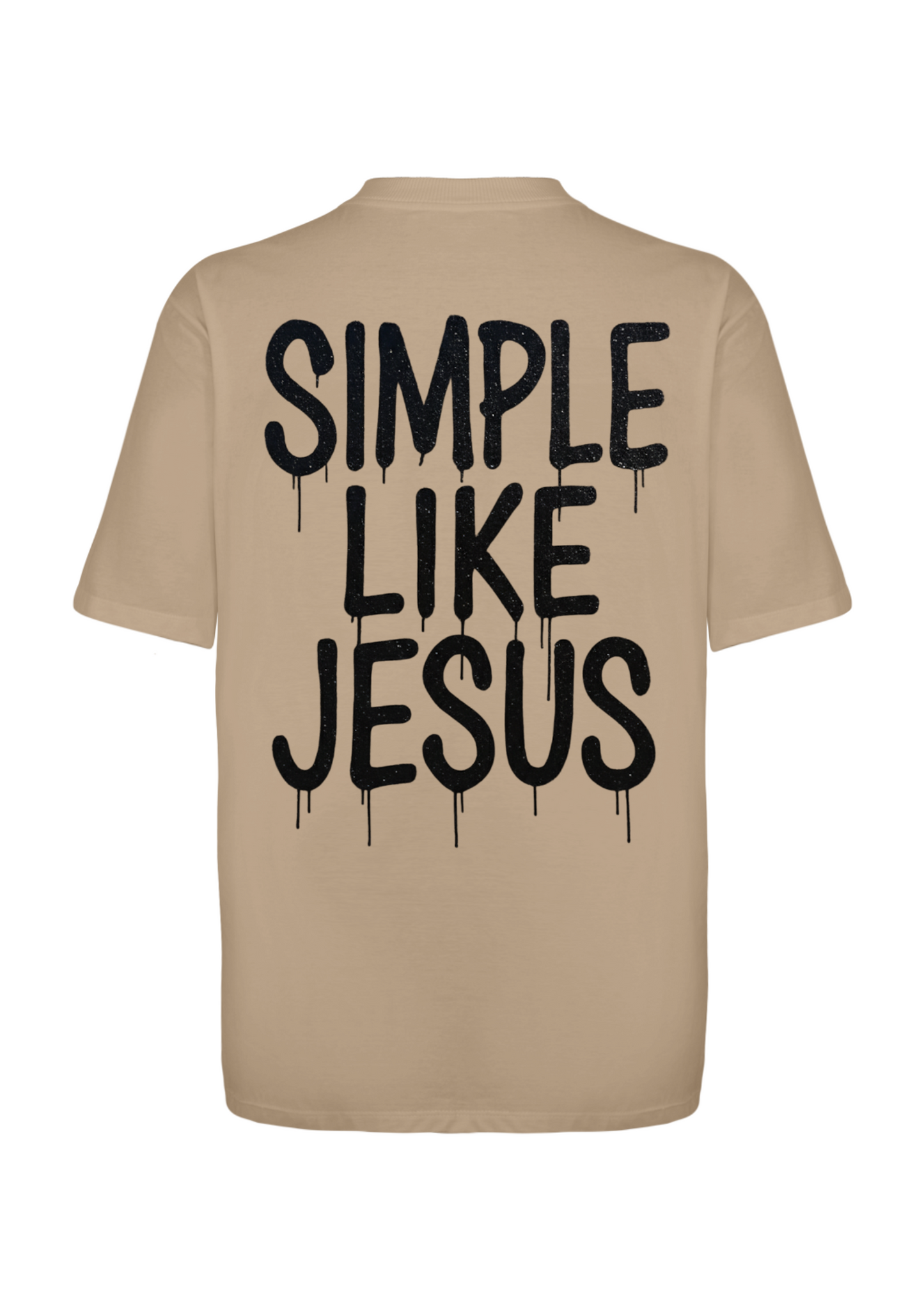 CAMISA OVERSIZED SIMPLE LIKE JESUS - BEGE