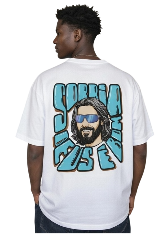 CAMISA OVERSIZED DEUS É BOM - BRANCO