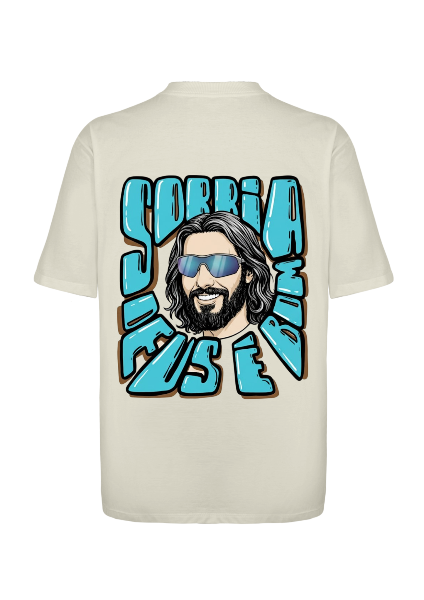 CAMISA OVERSIZED DEUS É BOM - OFF-WHITE