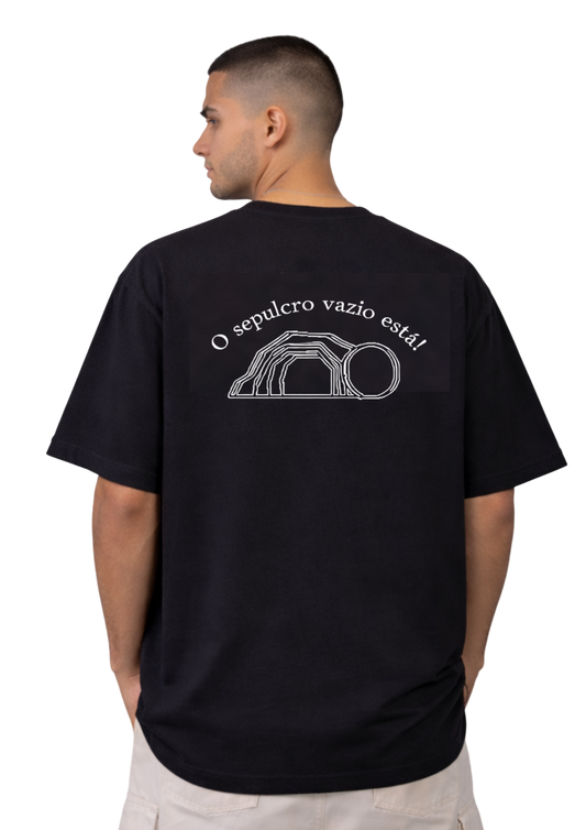 CAMISA OVERSIZED JESUS VIVE - PRETO