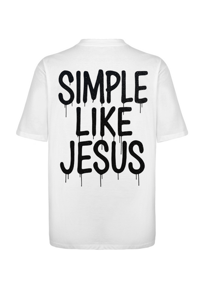 CAMISA OVERSIZED SIMPLE LIKE JESUS - BRANCO