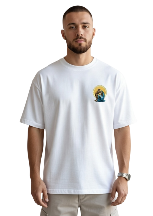 CAMISA OVERSIZED SAGRADA FAMÍLIA - BRANCA