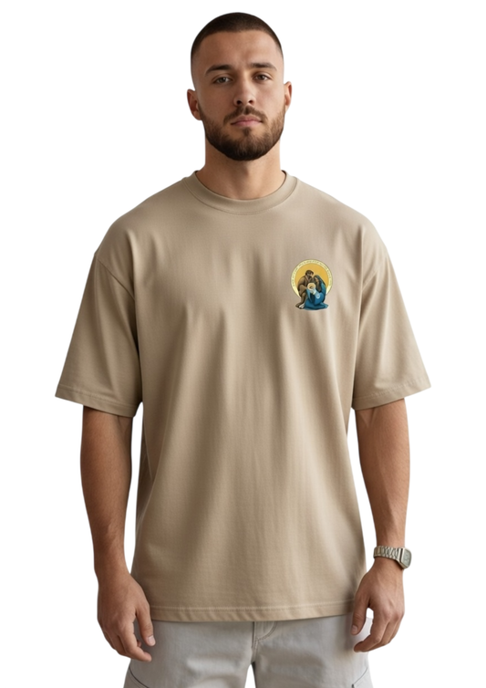 CAMISA OVERSIZED SAGRADA FAMÍLIA - MARROM