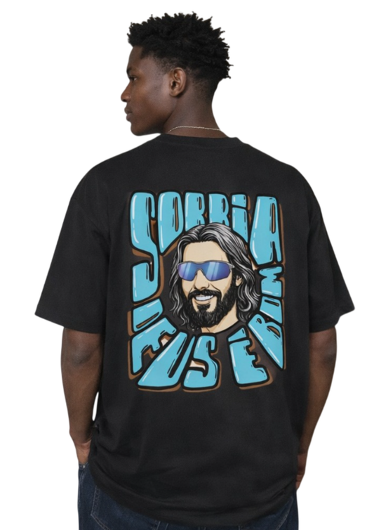 CAMISA OVERSIZED DEUS É BOM - PRETO