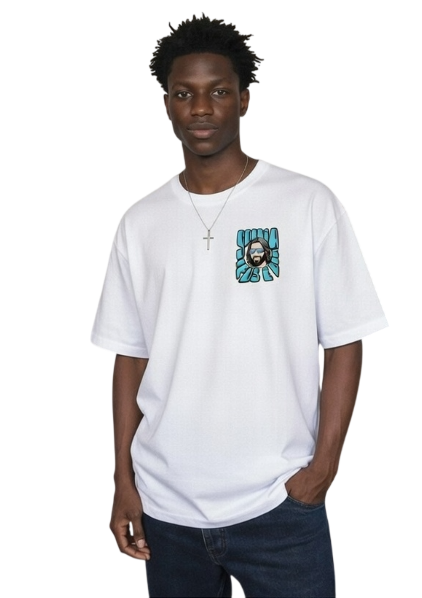 CAMISA OVERSIZED DEUS É BOM - BRANCO