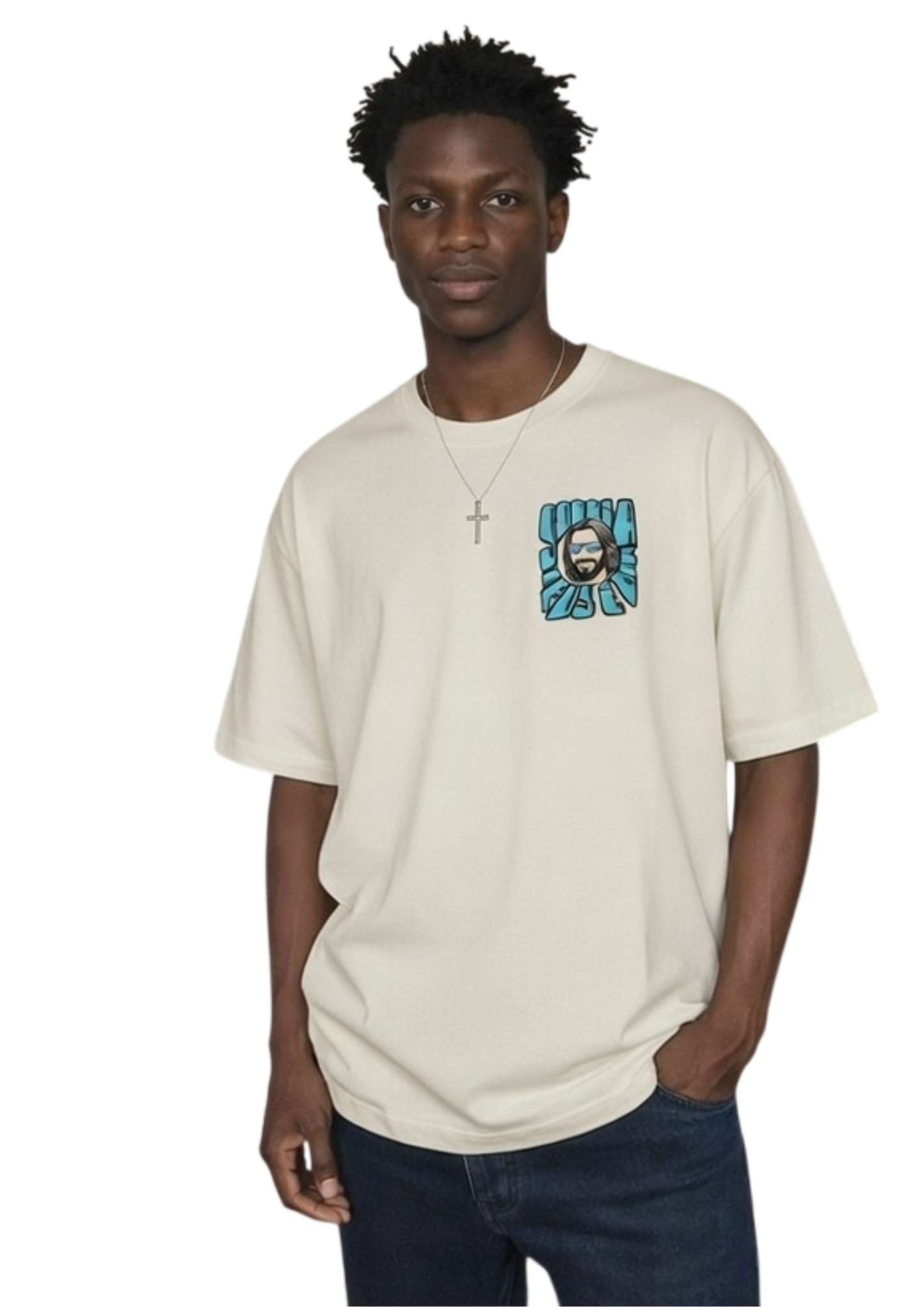 CAMISA OVERSIZED DEUS É BOM - OFF-WHITE