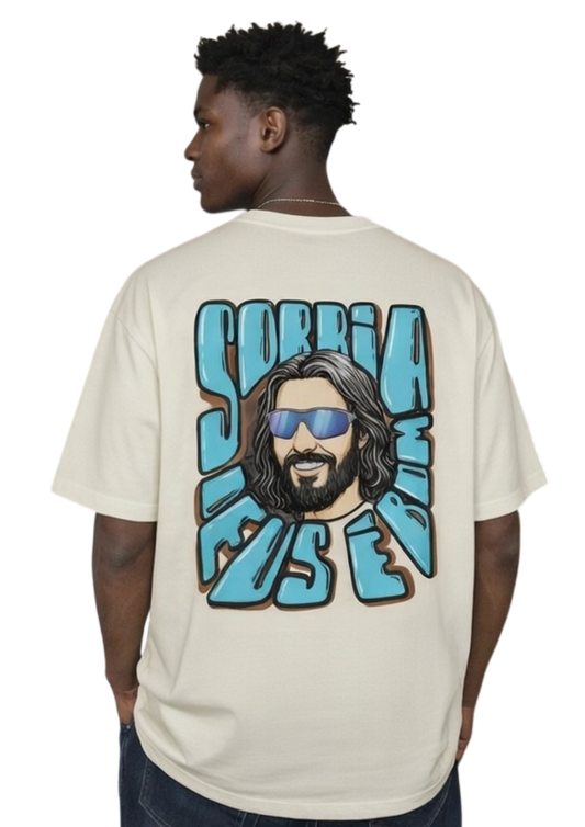 CAMISA OVERSIZED DEUS É BOM - OFF-WHITE
