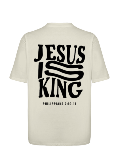 CAMISA OVERSIZED JESUS IS KING - OFF-WHITE