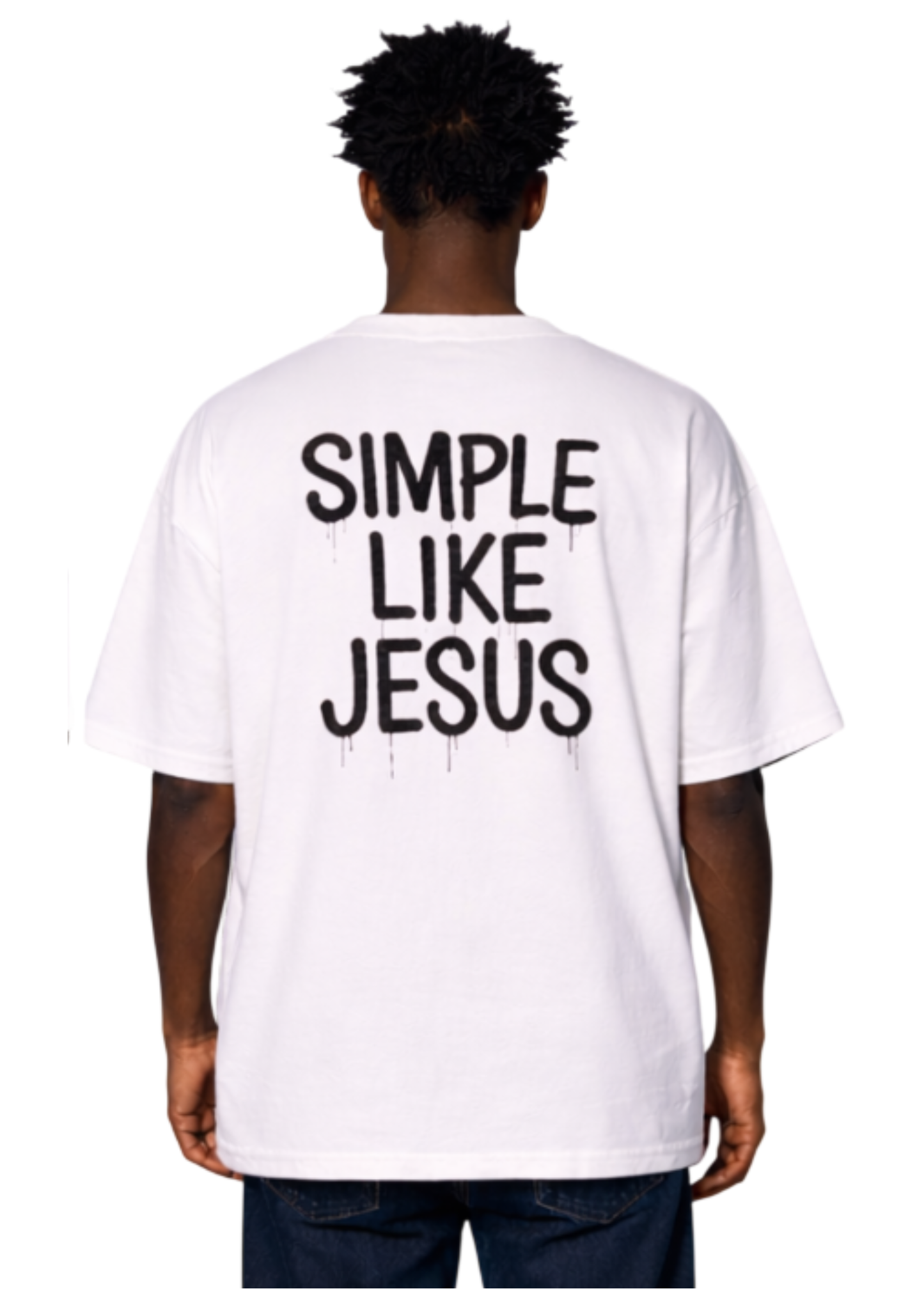 CAMISA OVERSIZED SIMPLE LIKE JESUS - BRANCO