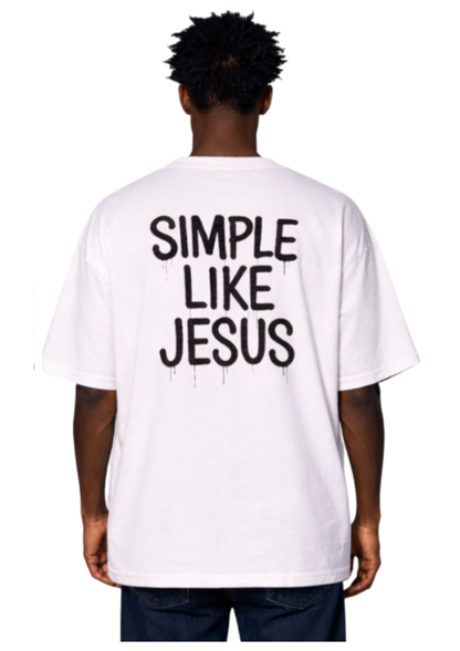 CAMISA OVERSIZED SIMPLE LIKE JESUS - BRANCO