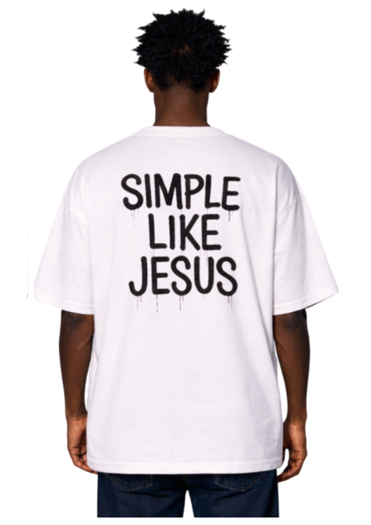 CAMISA OVERSIZED SIMPLE LIKE JESUS - BRANCO