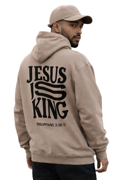 MOLETOM JESUS IS KING - BEGE