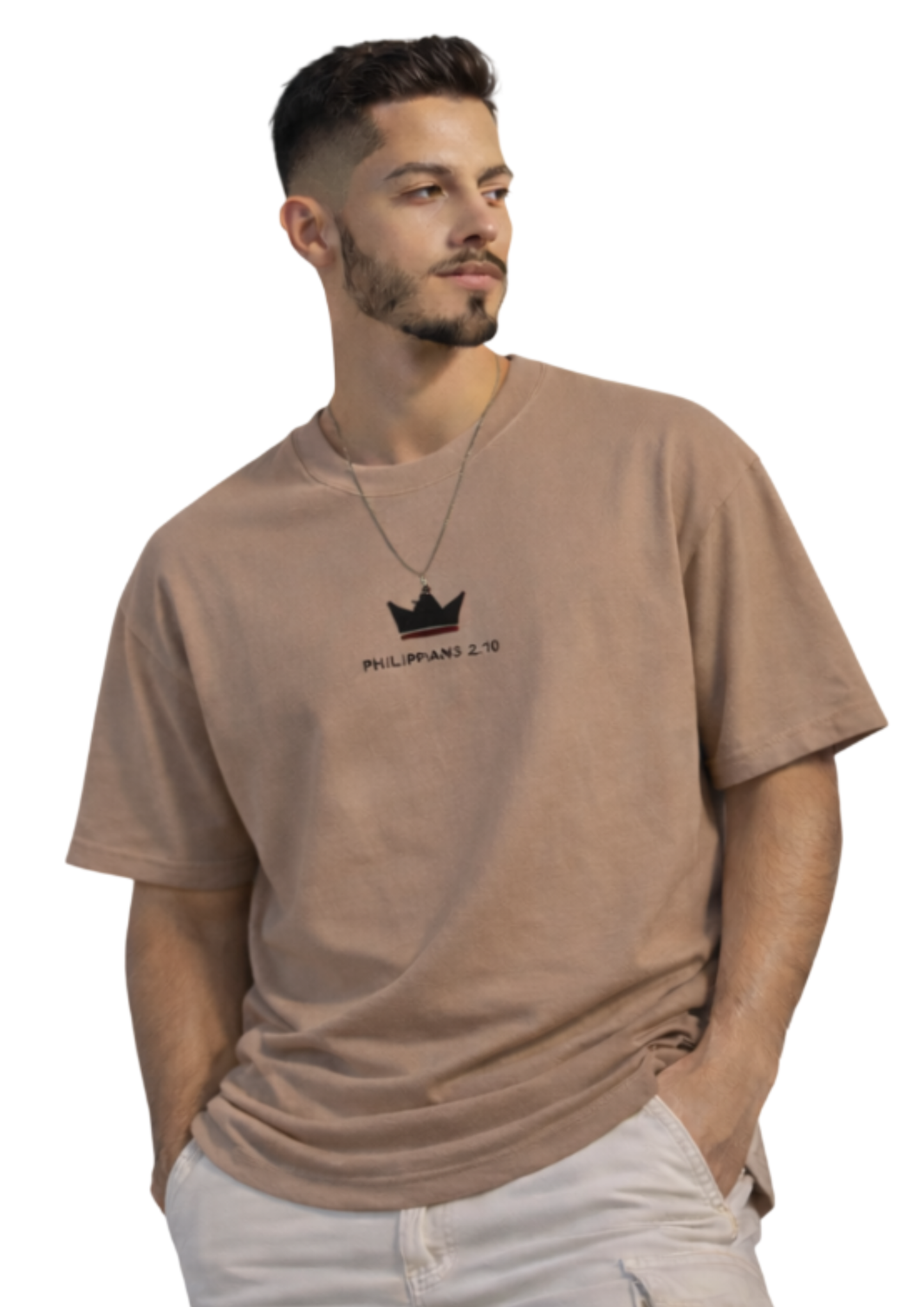 CAMISA OVERSIZED JESUS IS KING - MARROM