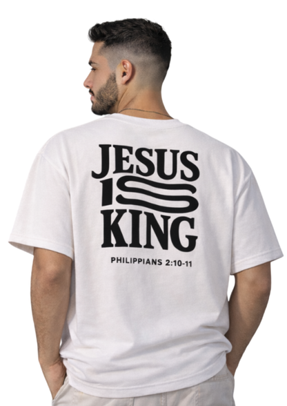 CAMISA OVERSIZED JESUS IS KING - BRANCO