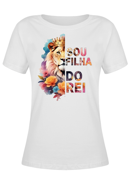 CAMISA BABY LOOK FILHA DO REI - BRANCO