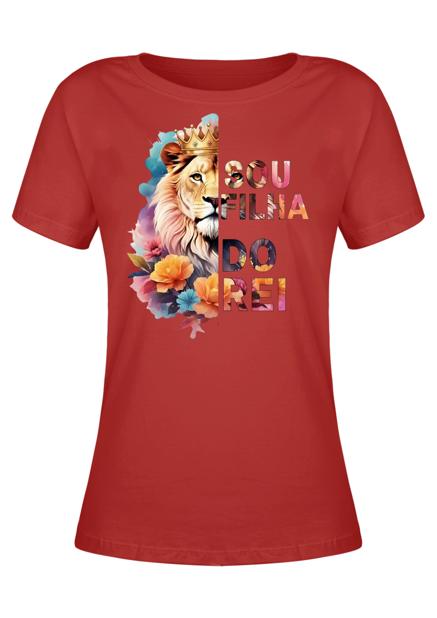 CAMISA BABY LOOK FILHA DO REI - VERMELHO