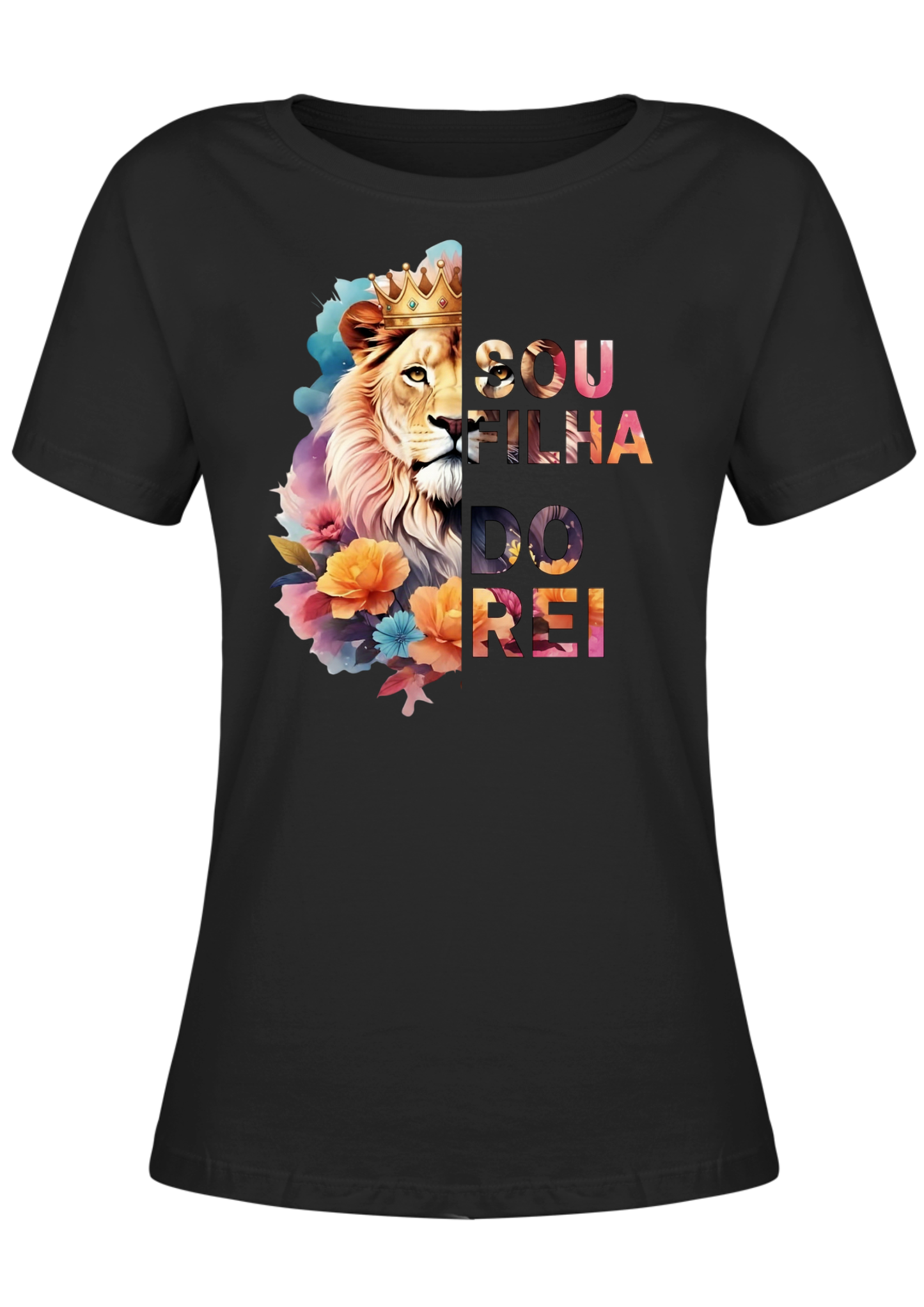 CAMISA BABY LOOK FILHA DO REI - PRETO