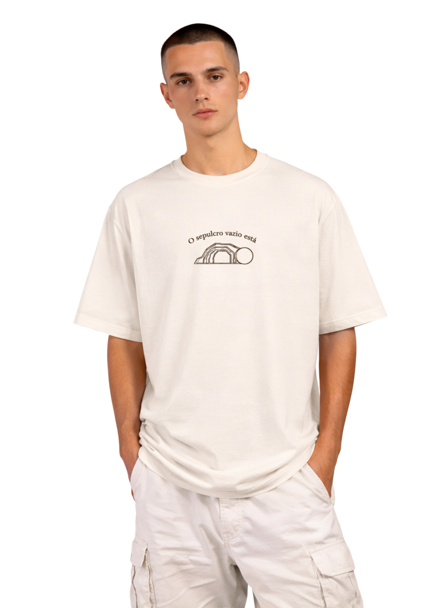 CAMISA OVERSIZED JESUS VIVE - OFF-WHITE