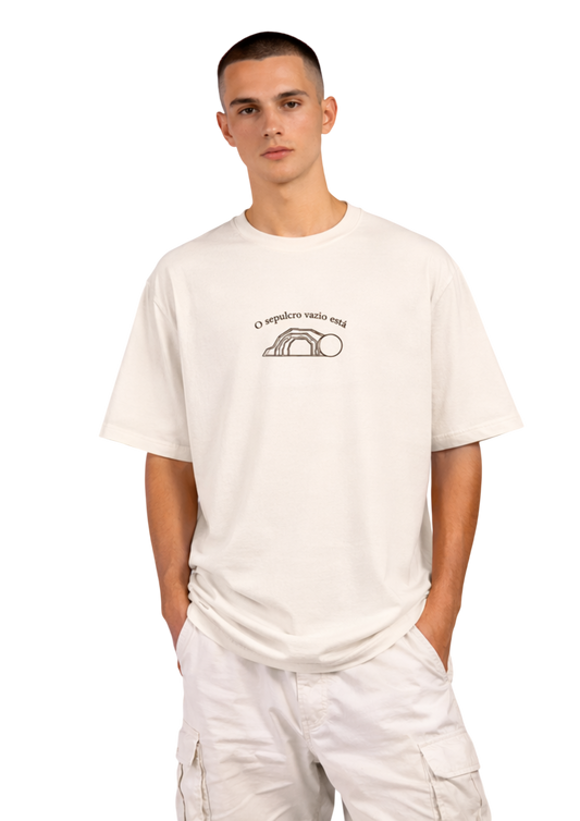 CAMISA OVERSIZED JESUS VIVE - OFF-WHITE
