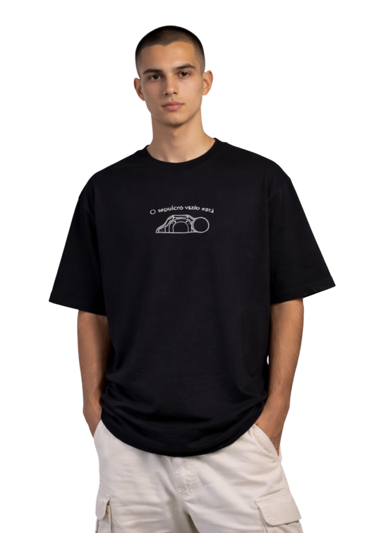 CAMISA OVERSIZED JESUS VIVE - PRETO